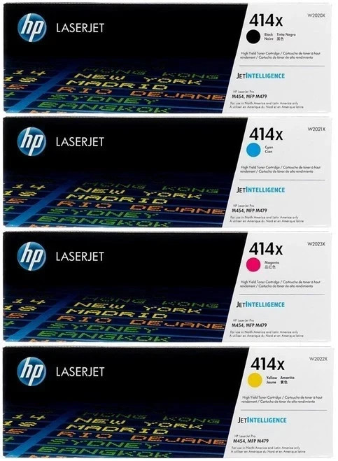 HP 414X Toner Cartridge 4-Color Set High Yield ( W2020X -W2021X -W2022X -W2023X)