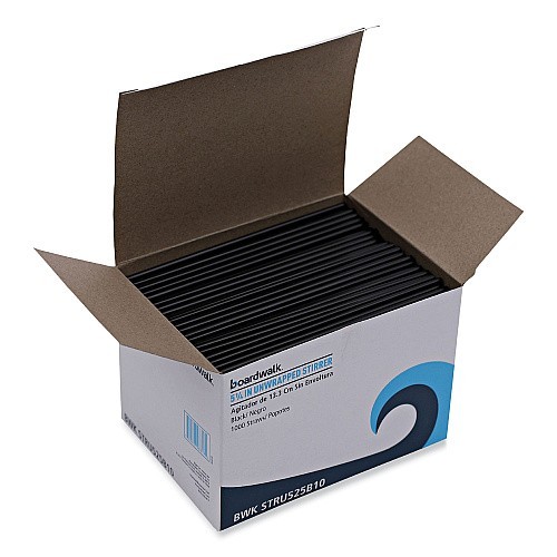BOARDWALK 5.25 IN UNWRAPPED STIRRERS BLACK 1000 COUNT NEW FOOD SERVICE QUALITY