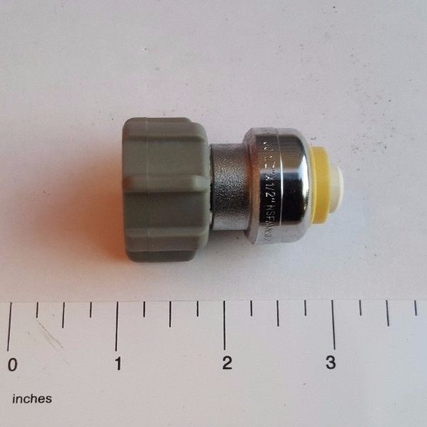 1 PIECE 1/2″ PUSH FIT X 1/2″ FIP FAUCET STRAIGHT CONNECTOR, LEAD FREE BRASS