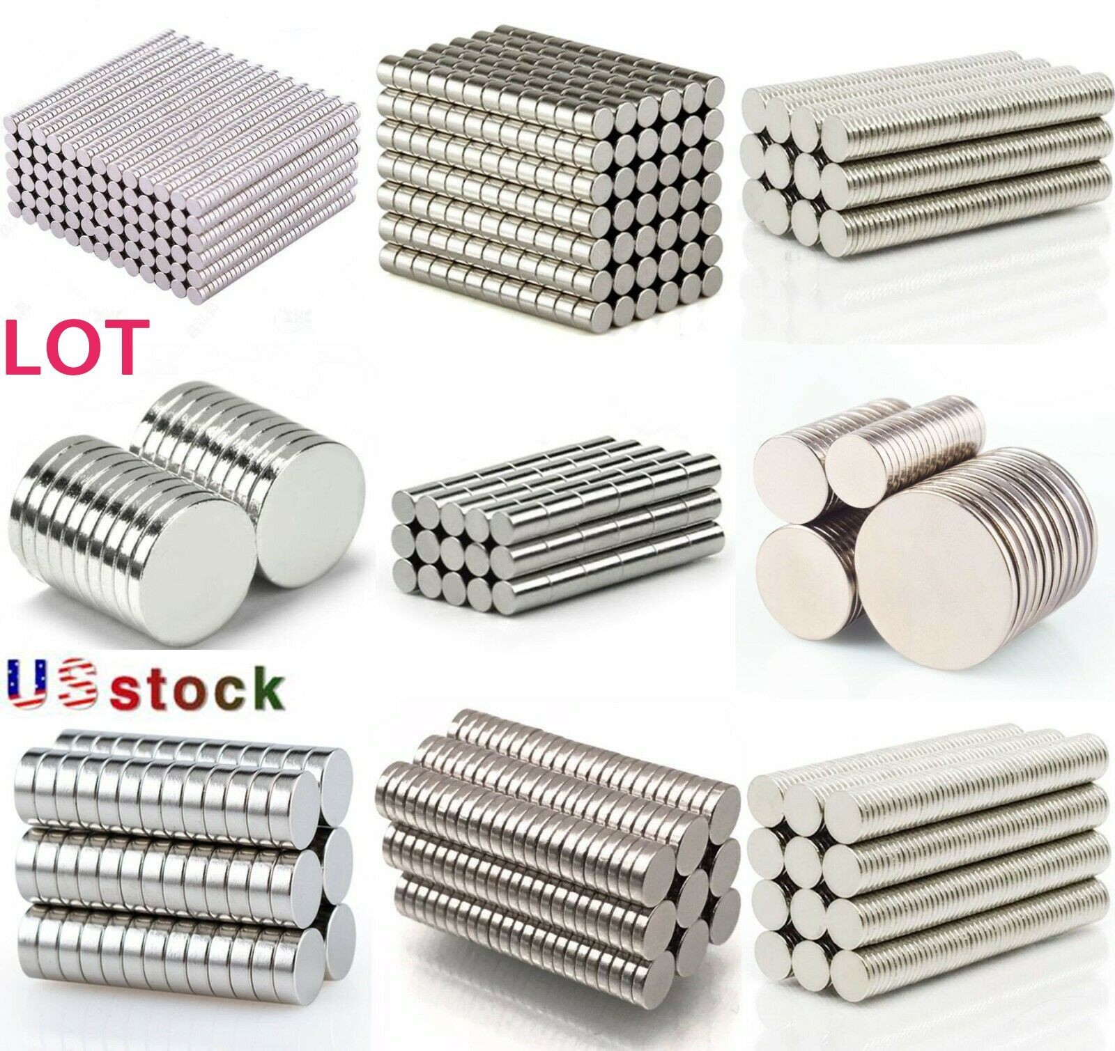 Round Rare Earth Magnet Neodymium Small Strong Magnets Disc Mini Refrigerator US