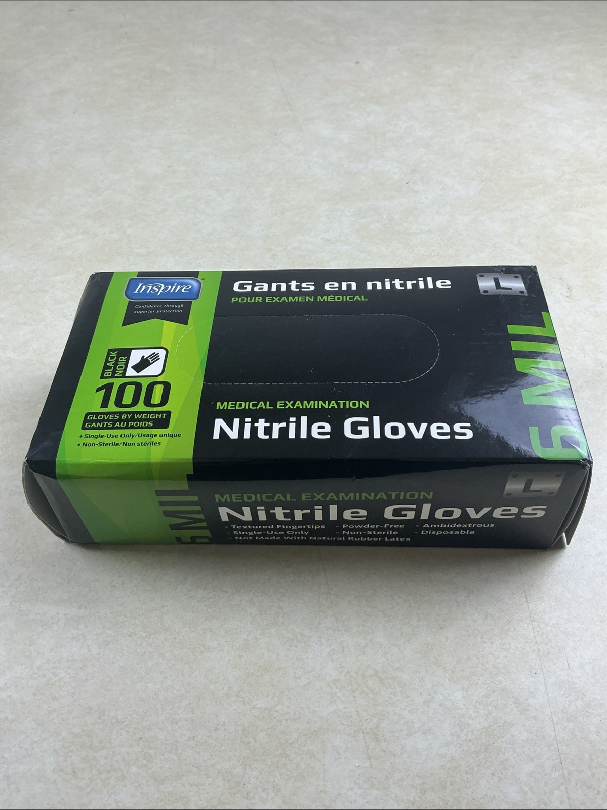 Inspire Black Nitrile Gloves HEAVY DUTY 6 Mil Nitrile Chemical Resistant Medi…