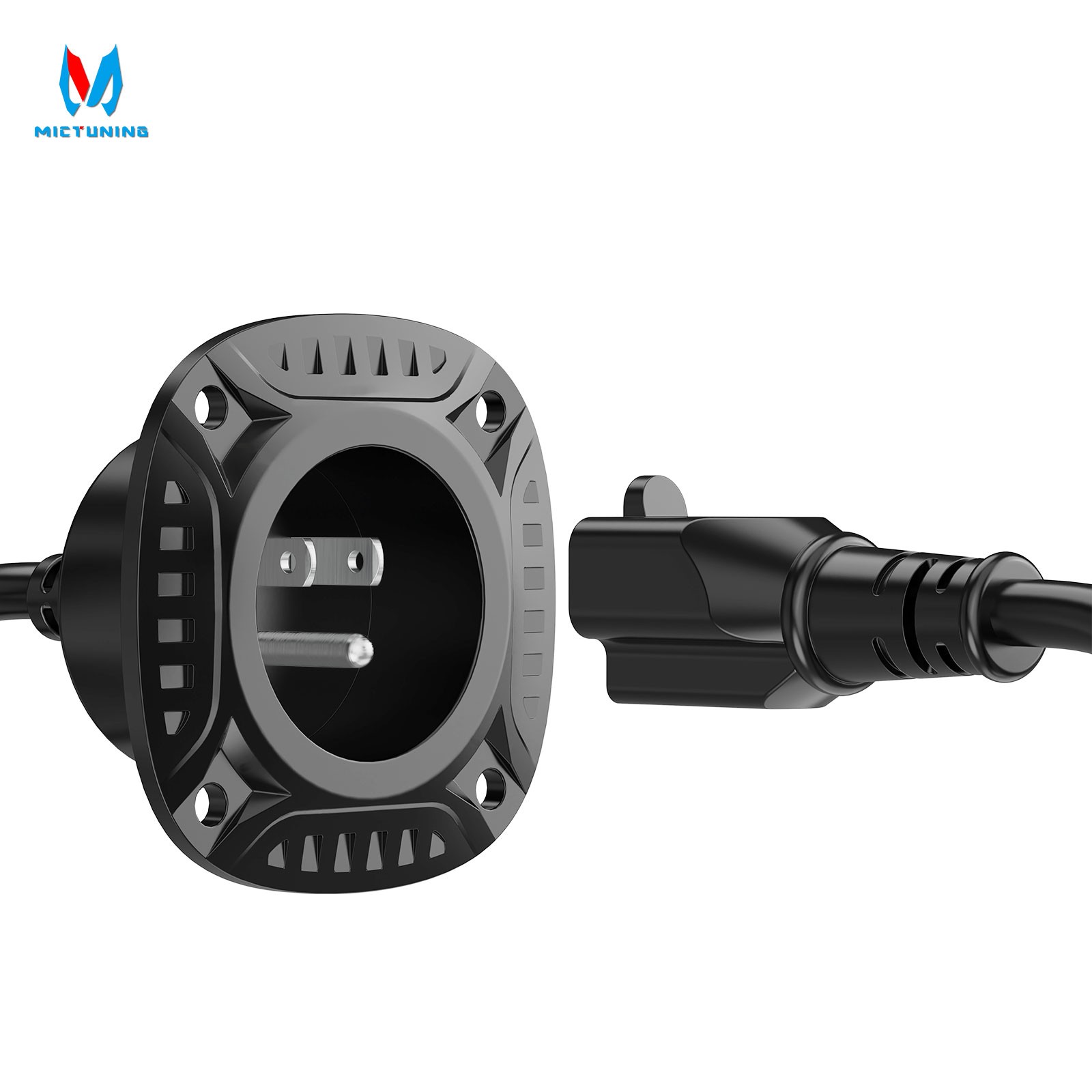 15A 125V AC Port Plug, 12AWG RV Shore Power Inlet Plug w/18” Extension Cord