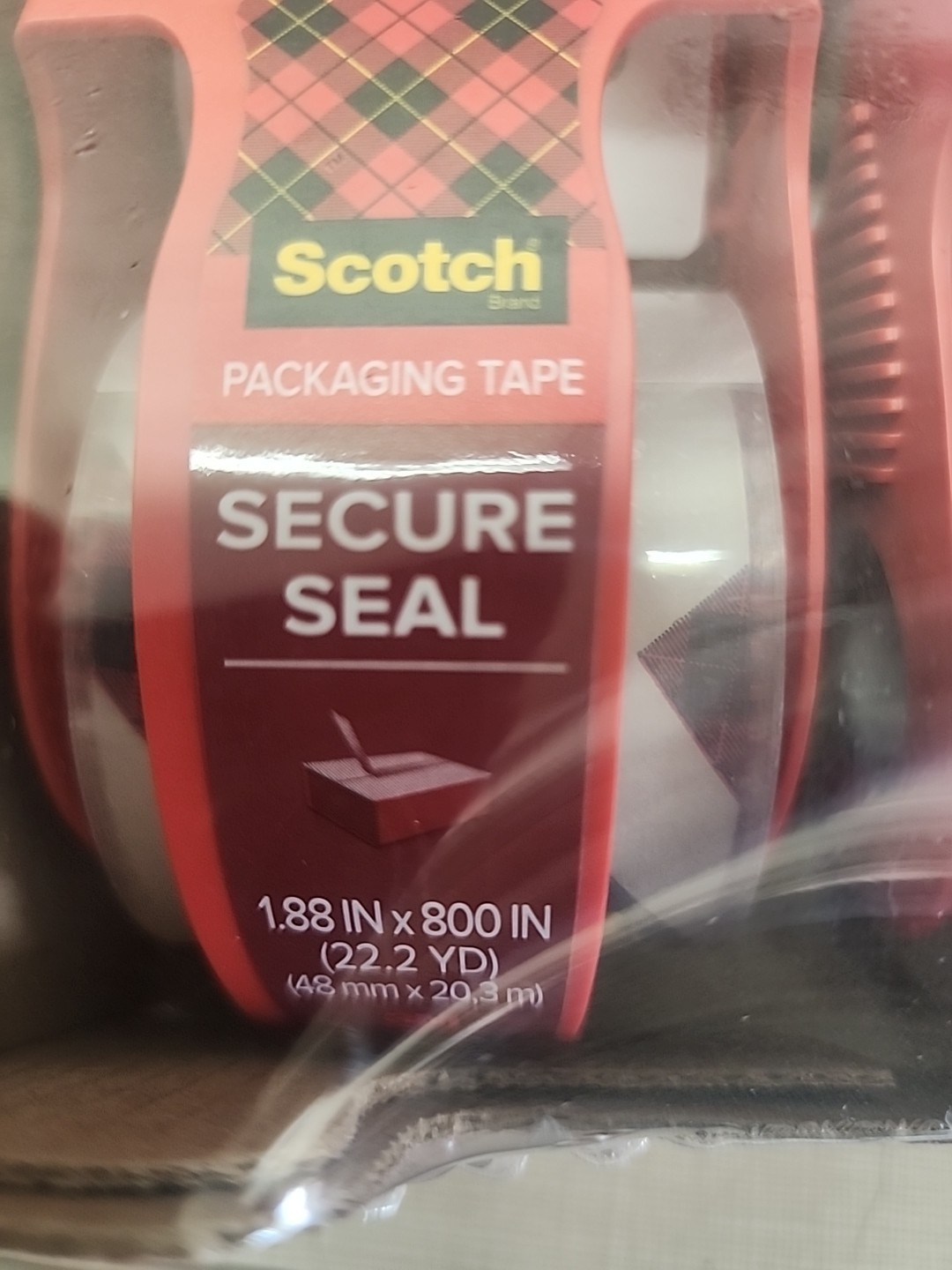 Scotch Secure Seal Packing Tape, Clear, 1.88″x 800″ 22.2 yd, 6 Rolls, 6 Box Case