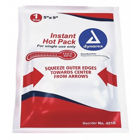 Dynarex 4516 Instant Hot Packs,White,5Inl X 9Inw,Pk24