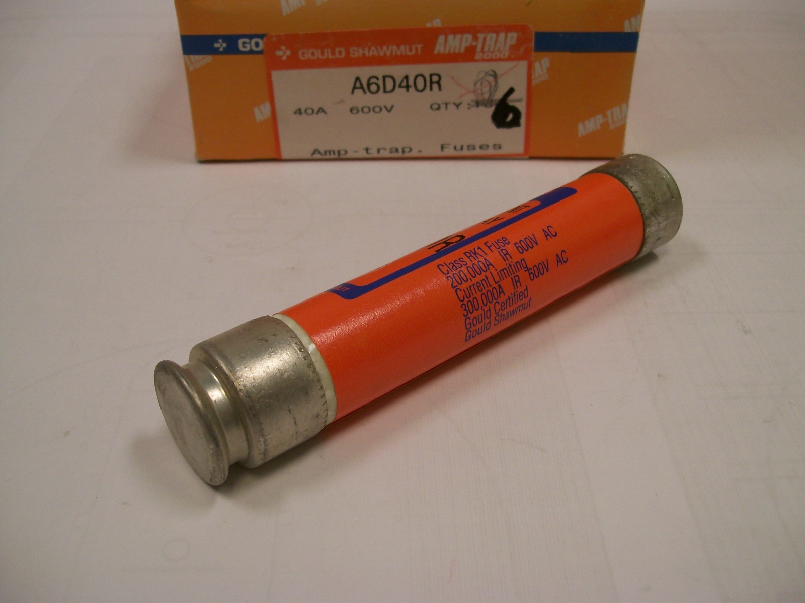 NEW NOS LOT OF 6 Gould Shawmut A6D40R 40A 600V AmpTrap Time Delay Fuse 50310da