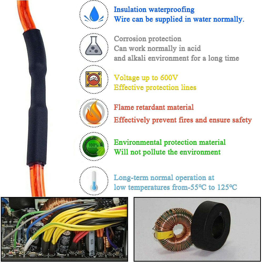 2:1 Heat Shrink Tubing Tube Clear Glue Waterproof Dual Wall Wires Wrap