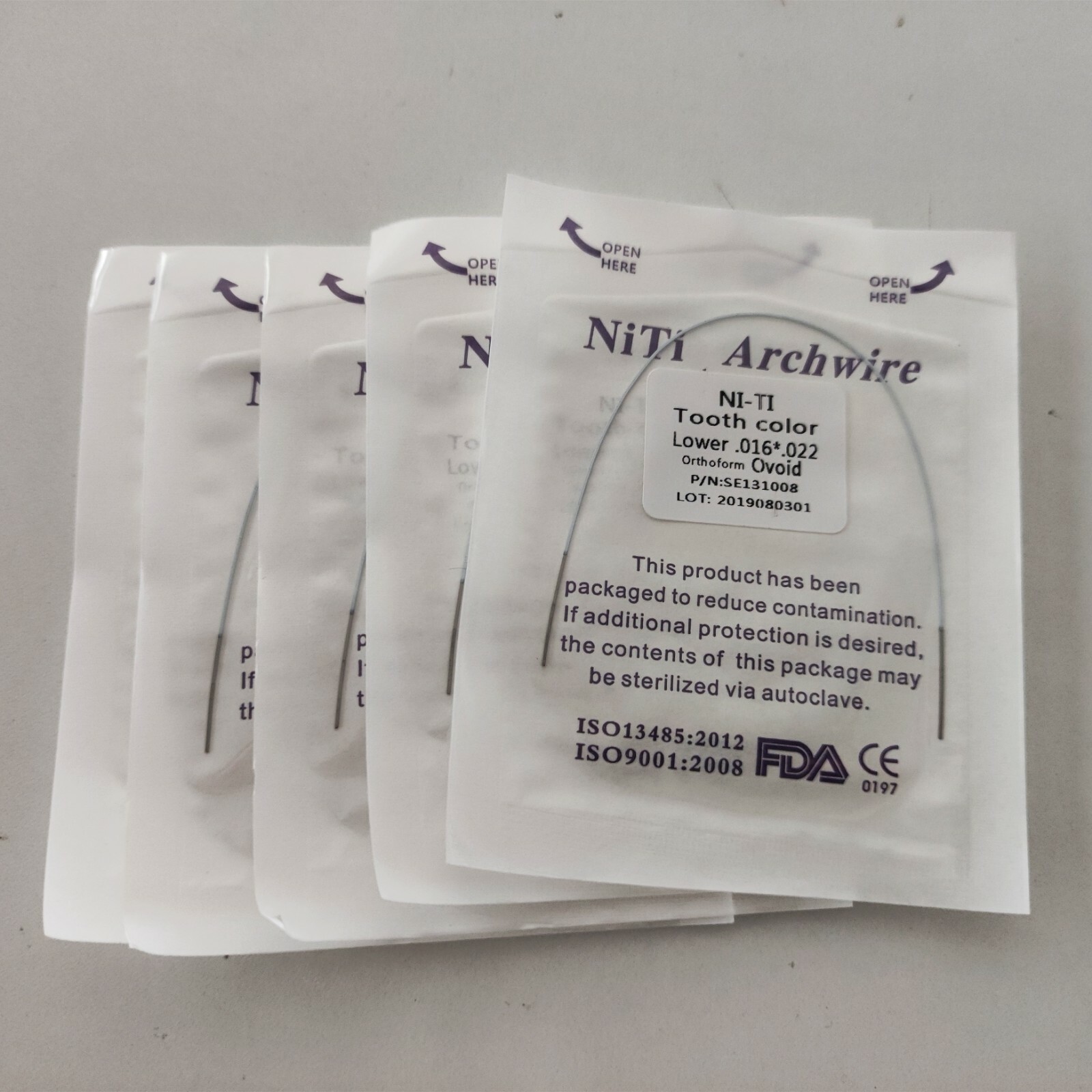 5 Packs Dental Super Elastic Niti Arch Wire White Color Rectangular Wire Oval