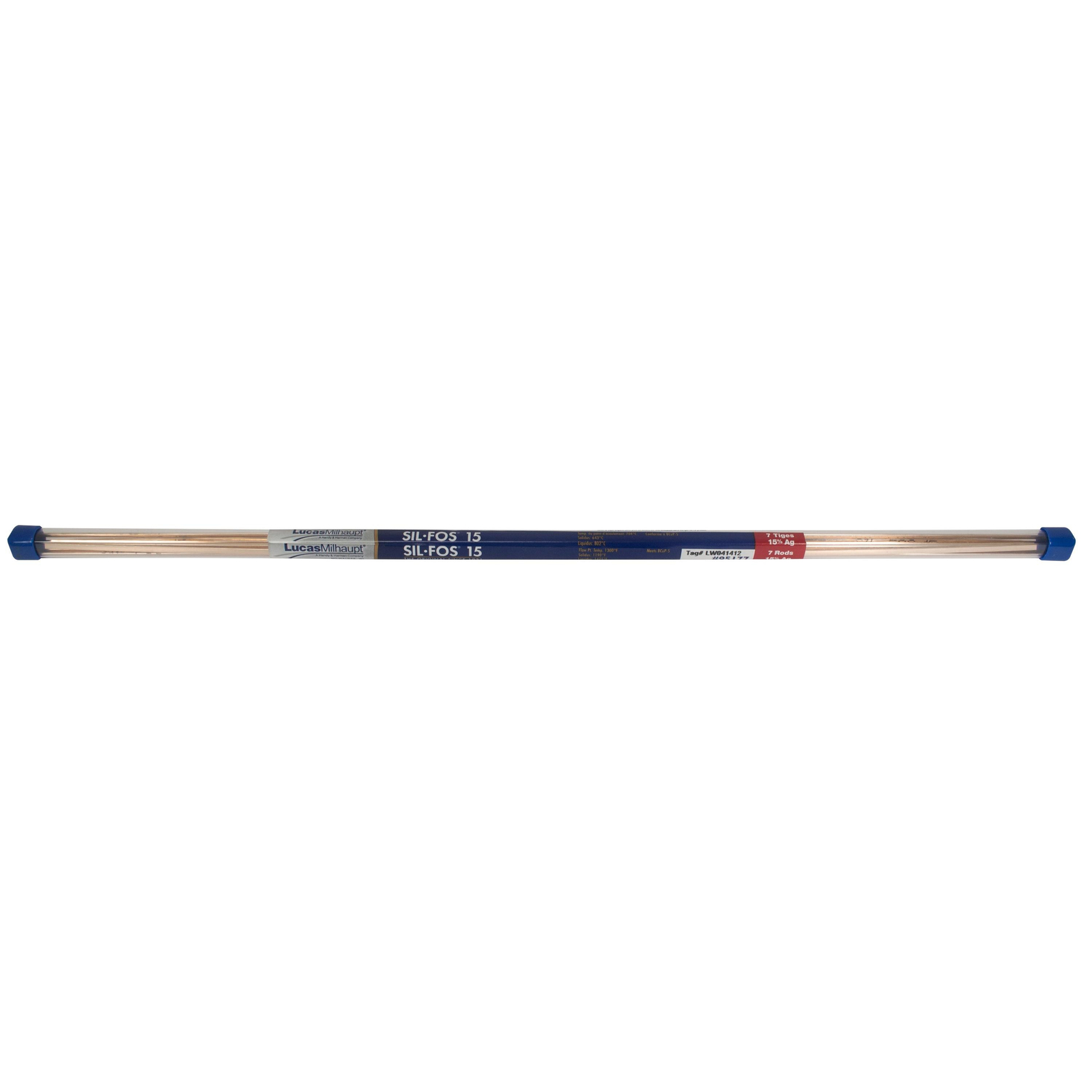 Lucas Barzing Alloys 15% Sil-Fos 15, Silvaloy, .125in x .050in x 20in x 7 Rods