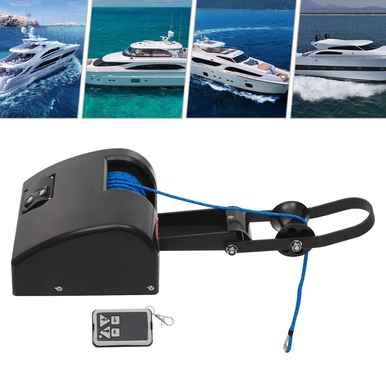 35 LBS Electric Anchor Winch with Roller & Remote Control for Boat Marine Winch