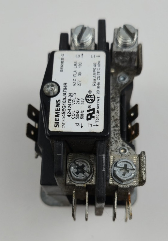 Rheem Siemens Contactor 42-42478-04 45EG10AJA794 30 FLA 40 RES 240 VAC 24 V Coil