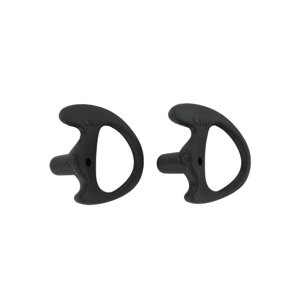Black Replacement Extra Small Earmold Earbud Left Side Two-Way Radio 2 Pack