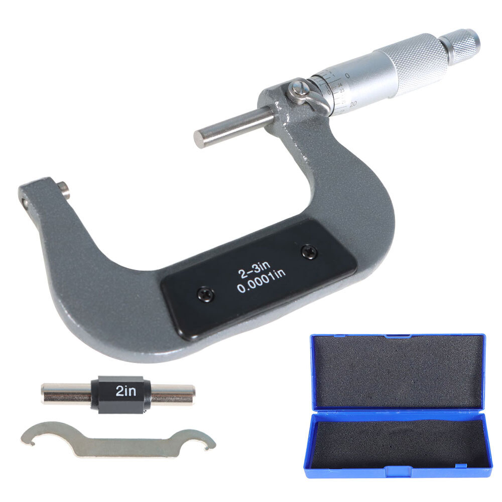 1 Pack 2-3″ & 0.0001″ Outside Micrometer Carbide Tipped Precision Micrometer New