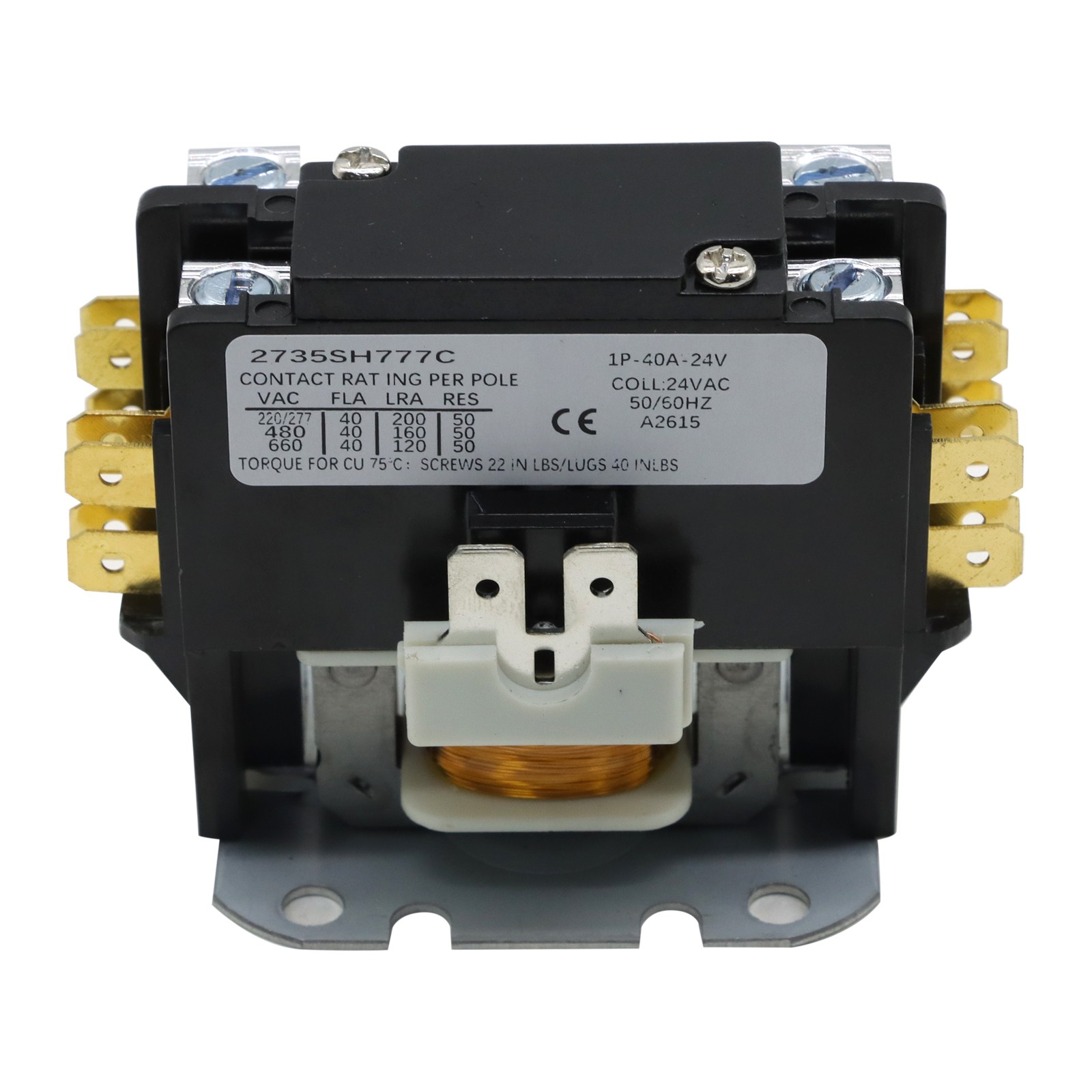 1 Pole Air Conditioner Contactor 40 A 24VAC Coil Air Compressor Contactor PC140A
