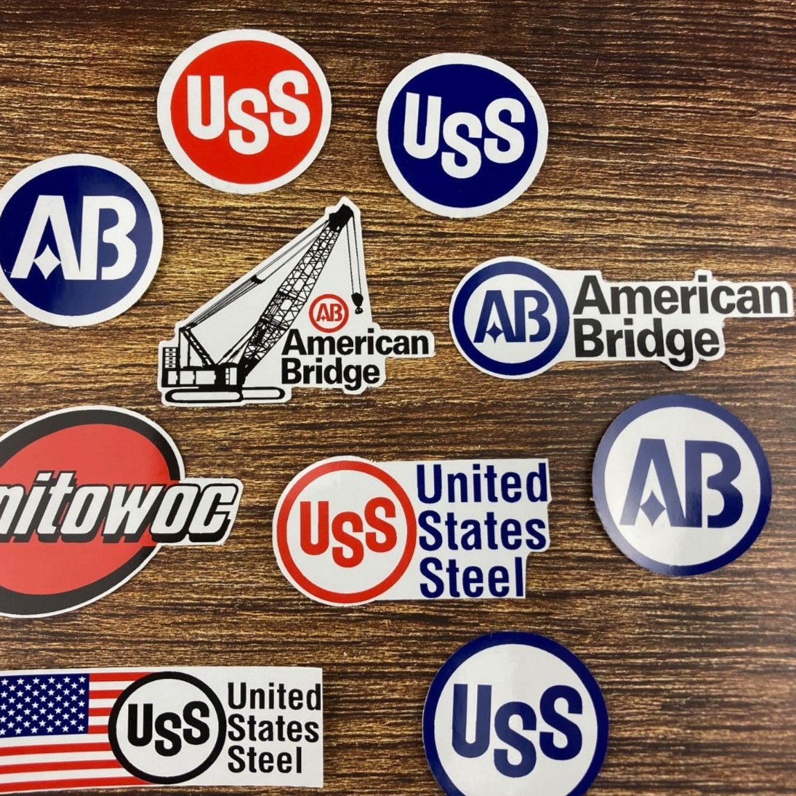 Stickers USS United States Steel AB American Bridge Union IronWorkers Carpenters