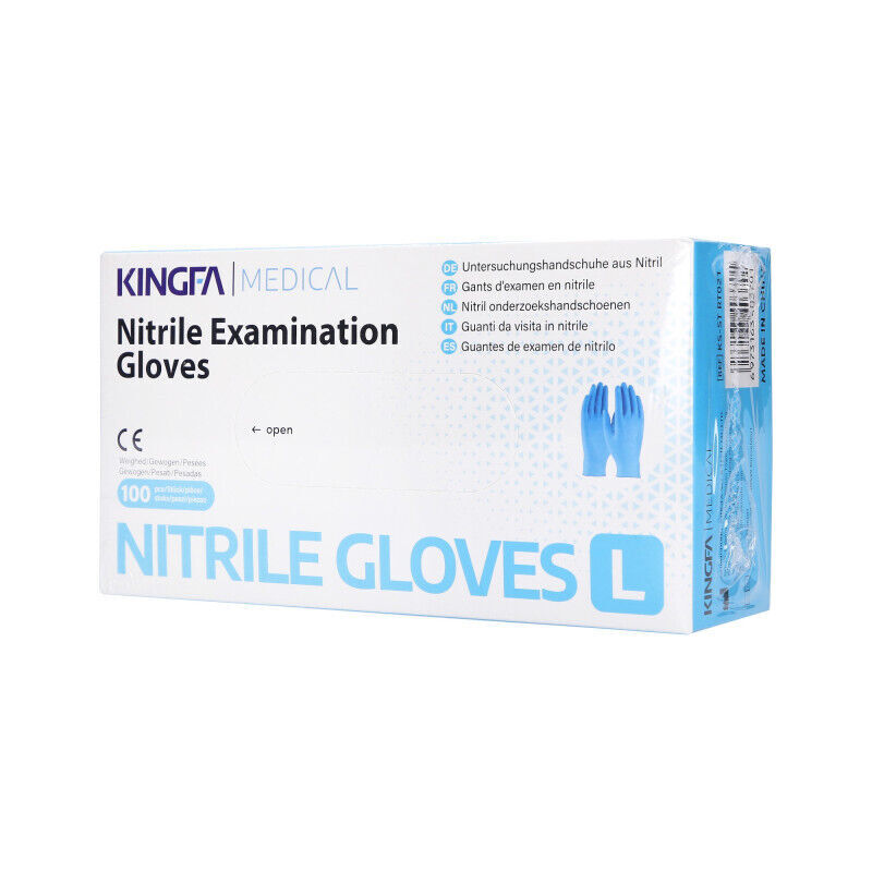 KingFA Medical Disposable Nitrile Gloves Blue Purple Powder Free 100 Count