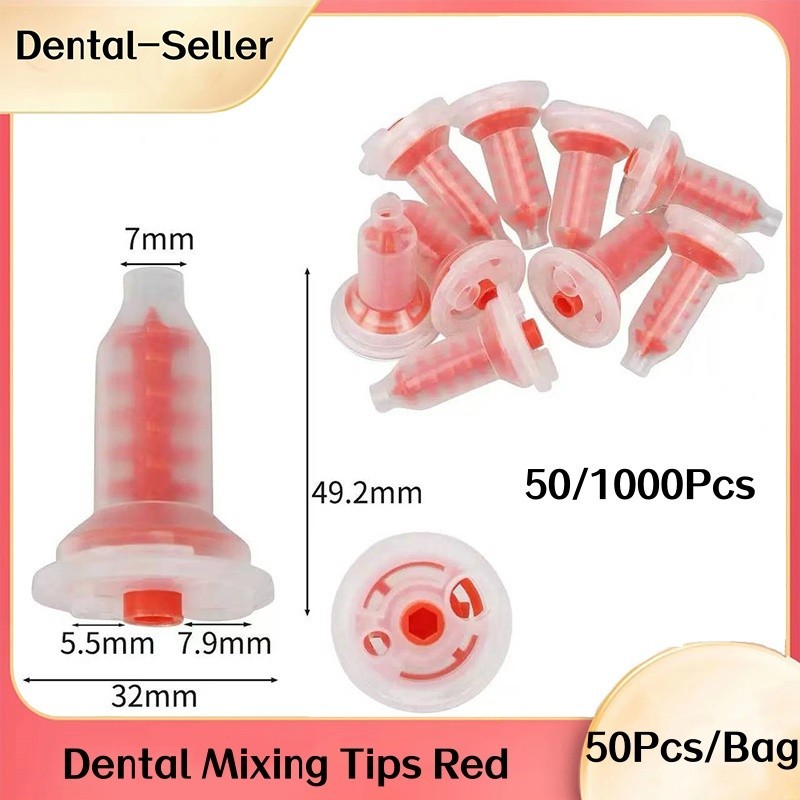 50/1000Pcs Dynamic Red Mixing Tips impression compatible w/ 3M Pentamix machine
