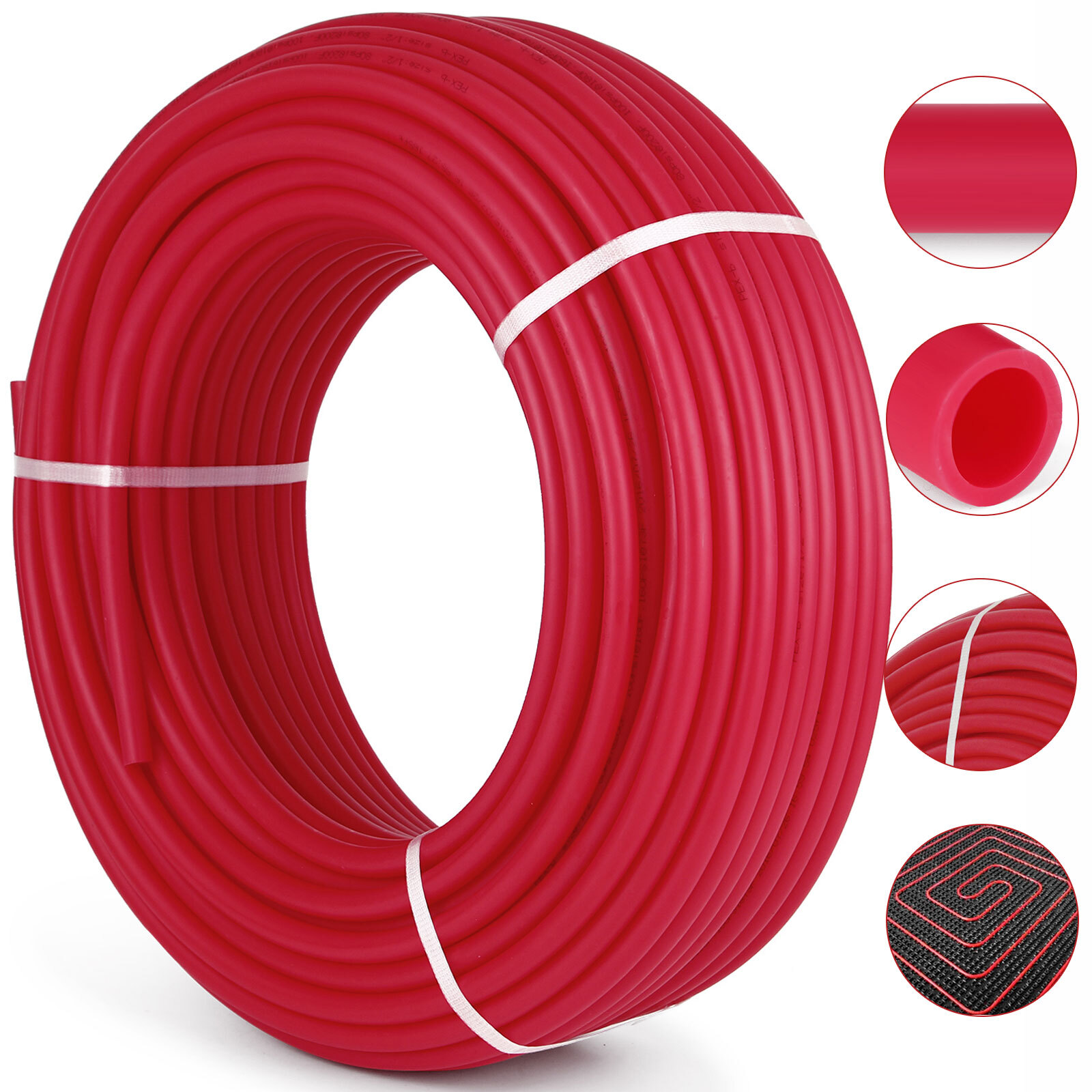 VEVOR 3/4″ x 500ft PEX Tubing Oxygen Barrier O2 EVOH Red Floor Radiant Heat