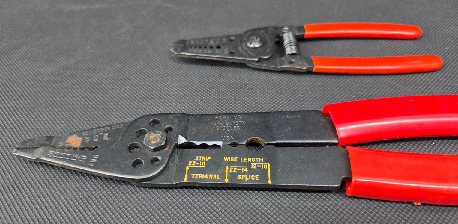 Lot of 2 Blue Point Wire Stripper Cutters PWC9 & Unknown Model