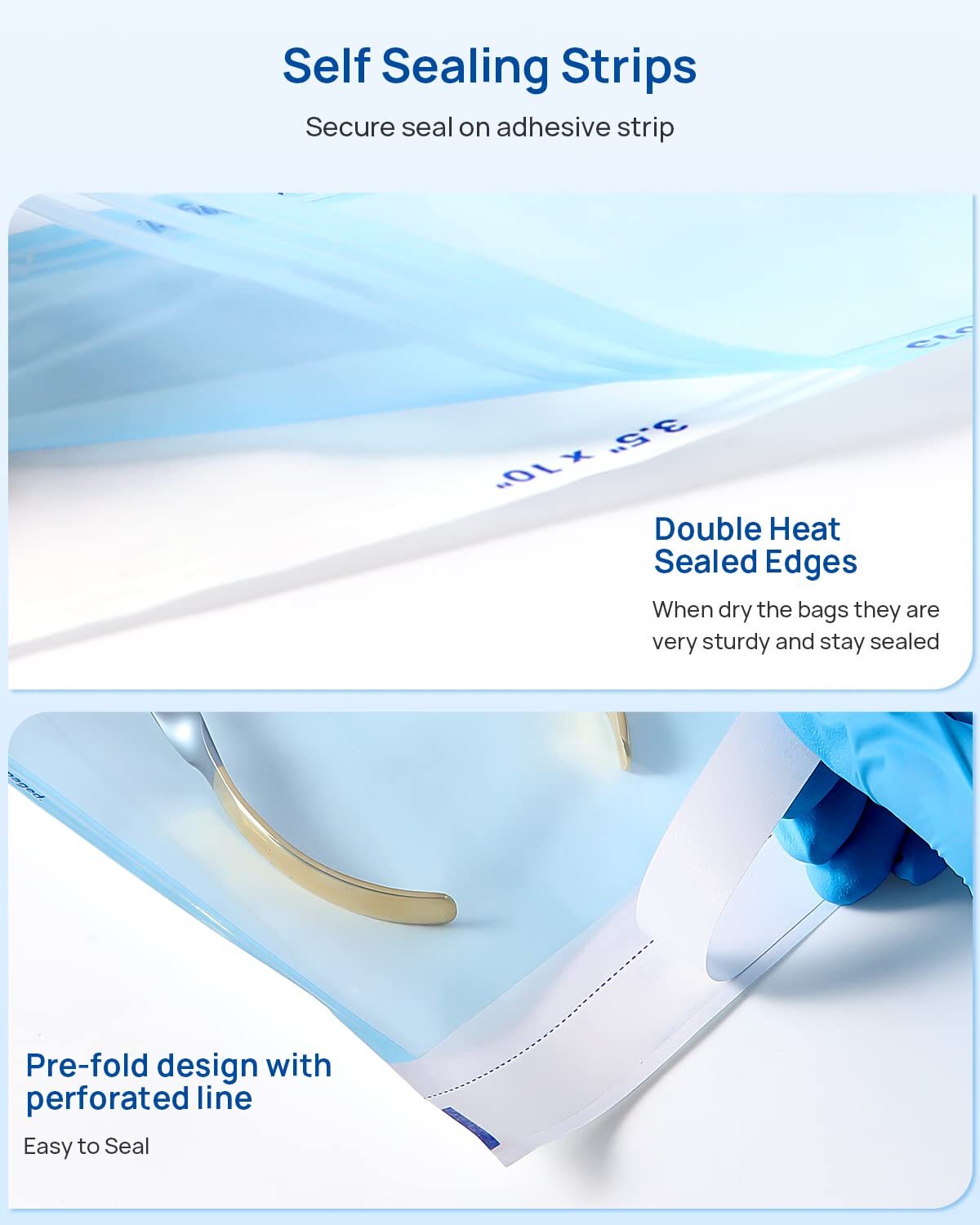 JMU Dental Medical Self Seal Pouch Bag Sterilization Pouches 5.25*11″ 2000 Count