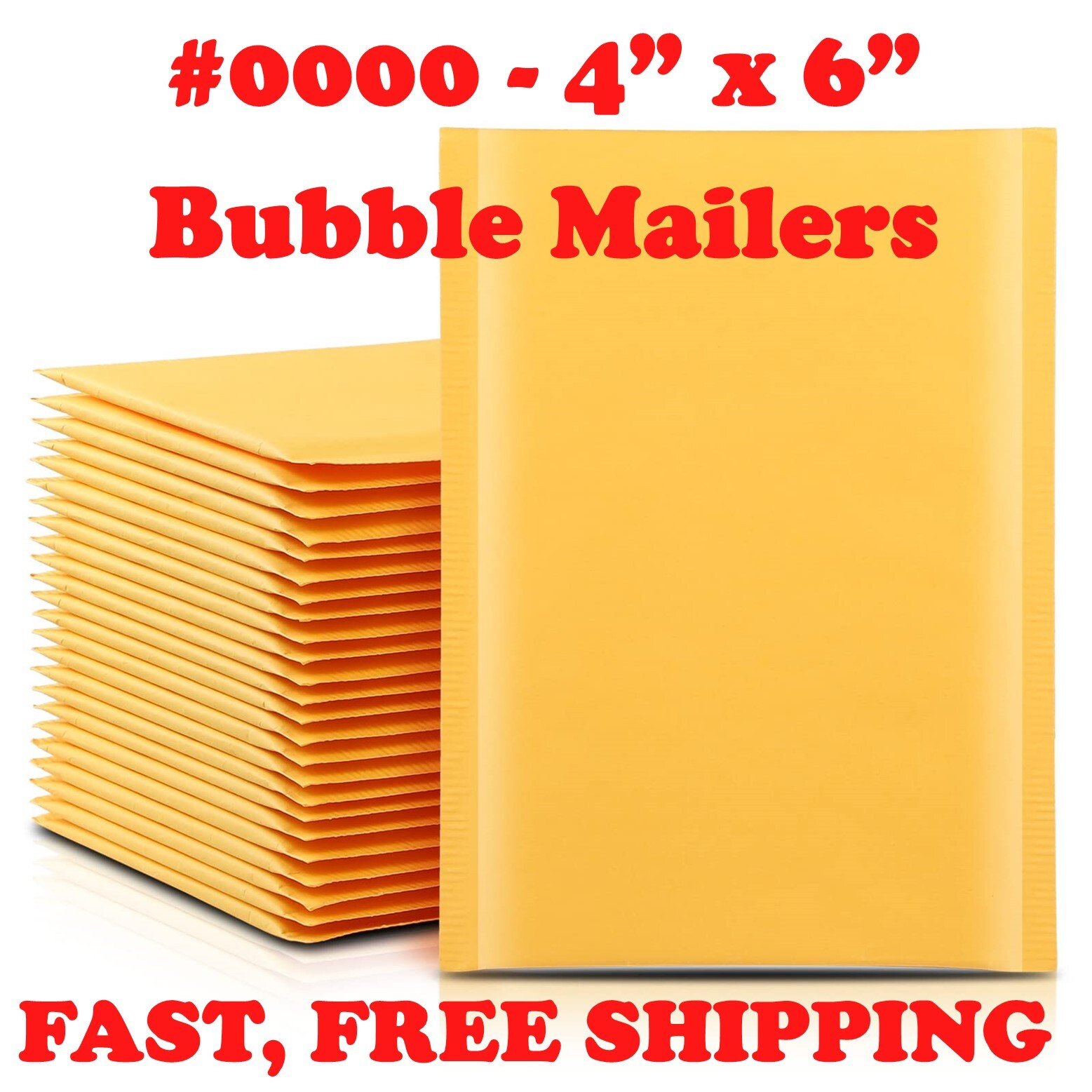 #0000 4×6 KRAFT BUBBLE MAILERS SELF SEAL SHIPPING BAGS ENVELOPES PADDED 4×5