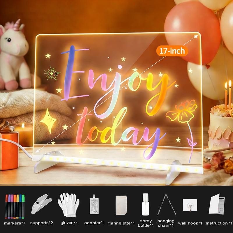 LED Acrylic Lighted Drawing Board Set for Kids Note Board for Adults Easter Gift