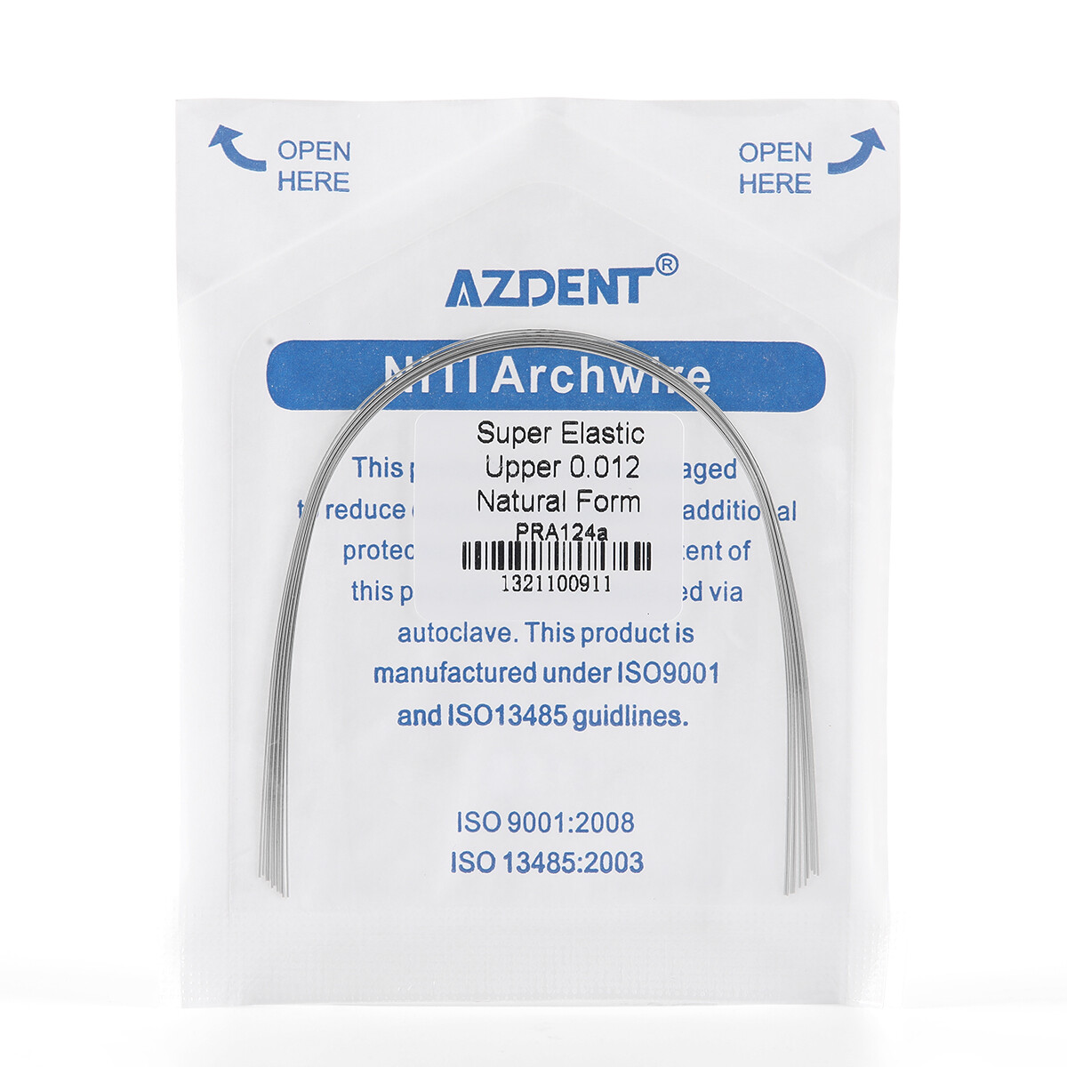 AZ Dental Orthodontic Arch Wire Super Elastic Niti Round Natural form 10pc/pk