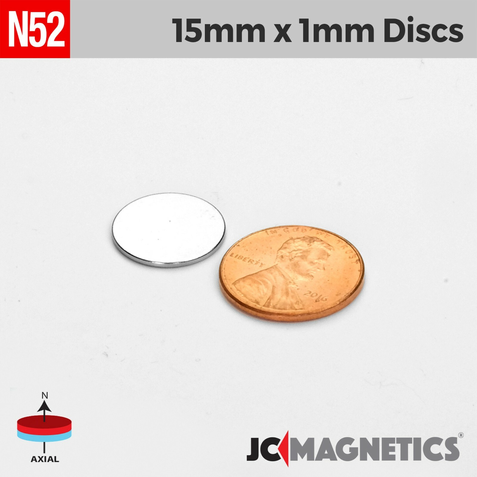 15mm x 1mm N52 Strong Round Disc Rare Earth Neodymium thin Magnet 15x1mm