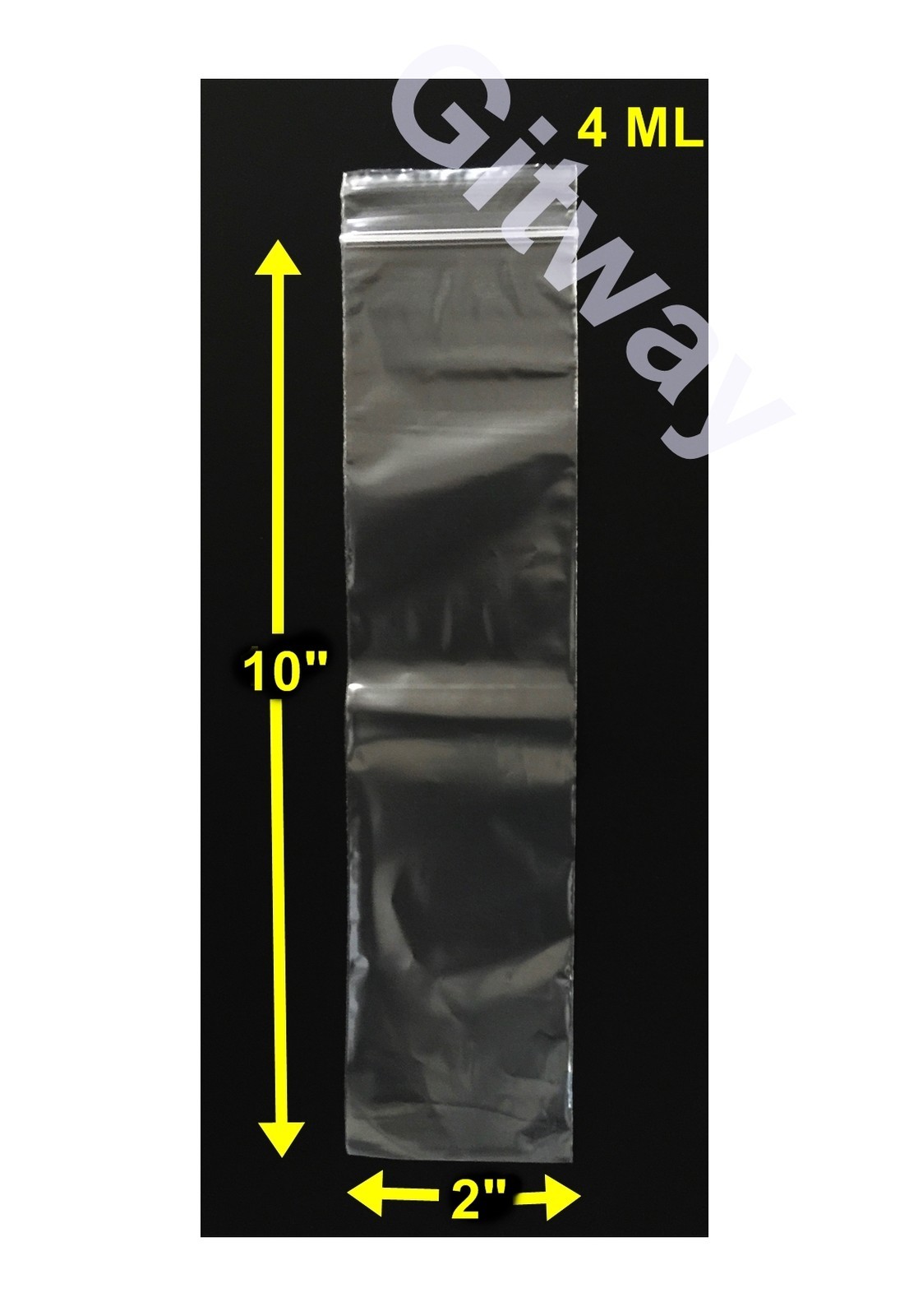 2″ x 10″ Reclosable Resealable Zip Top Lock Bag FDA Clear Plastic Bags 4 MIL