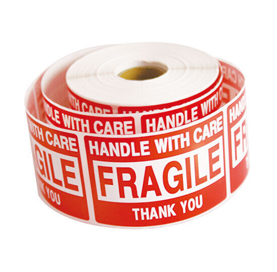 2 RollS 1000 2 x 3 FRAGILE HANDLE WITH CARE Stickers Labels