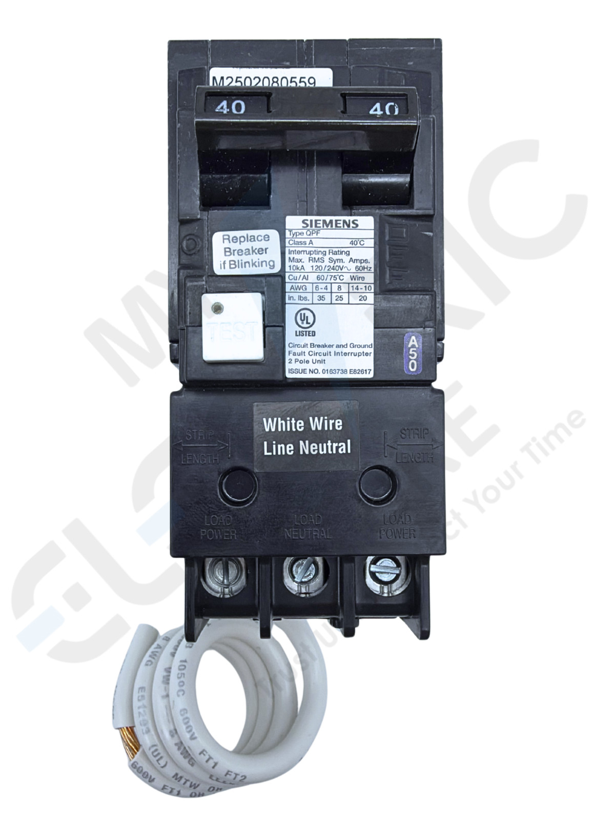 SIEMENS QF240A 40A GFCI BREAKER 2-POLE 120/240V -SPA HOT TUB -POOL EQUIPMENT-NEW