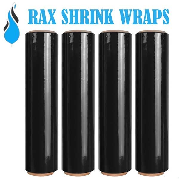 18” x 1500′ 80Ga 4 Rolls Pallet Wrap Stretch Film Hand Shrink Wrap 1200FT Black