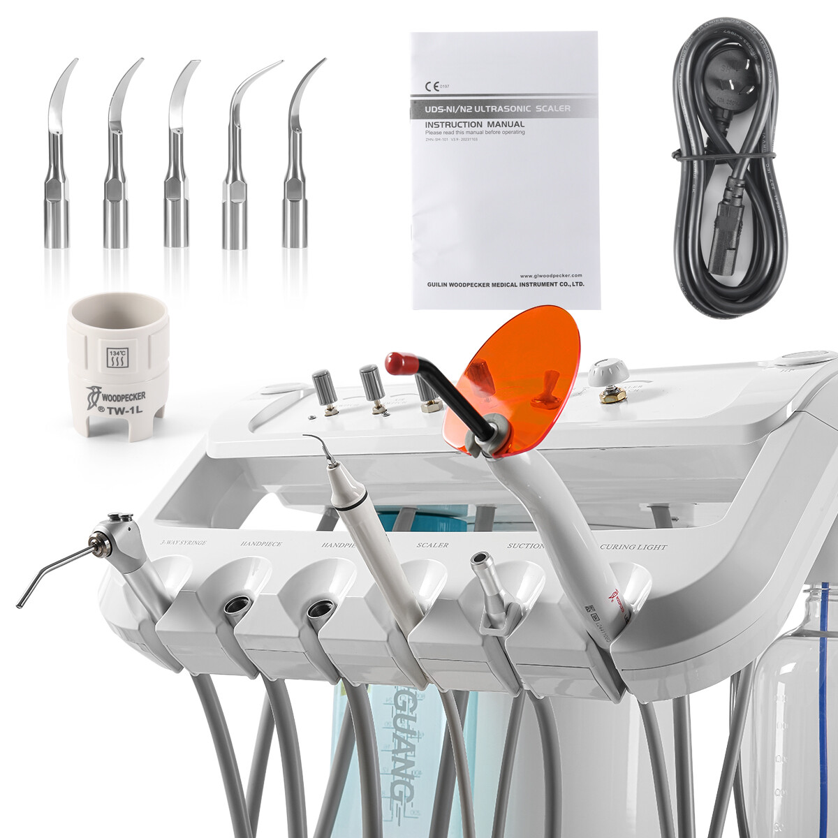Portable Dental Delivery Unit Syringe Suction Turbine With Air Compresso G1N