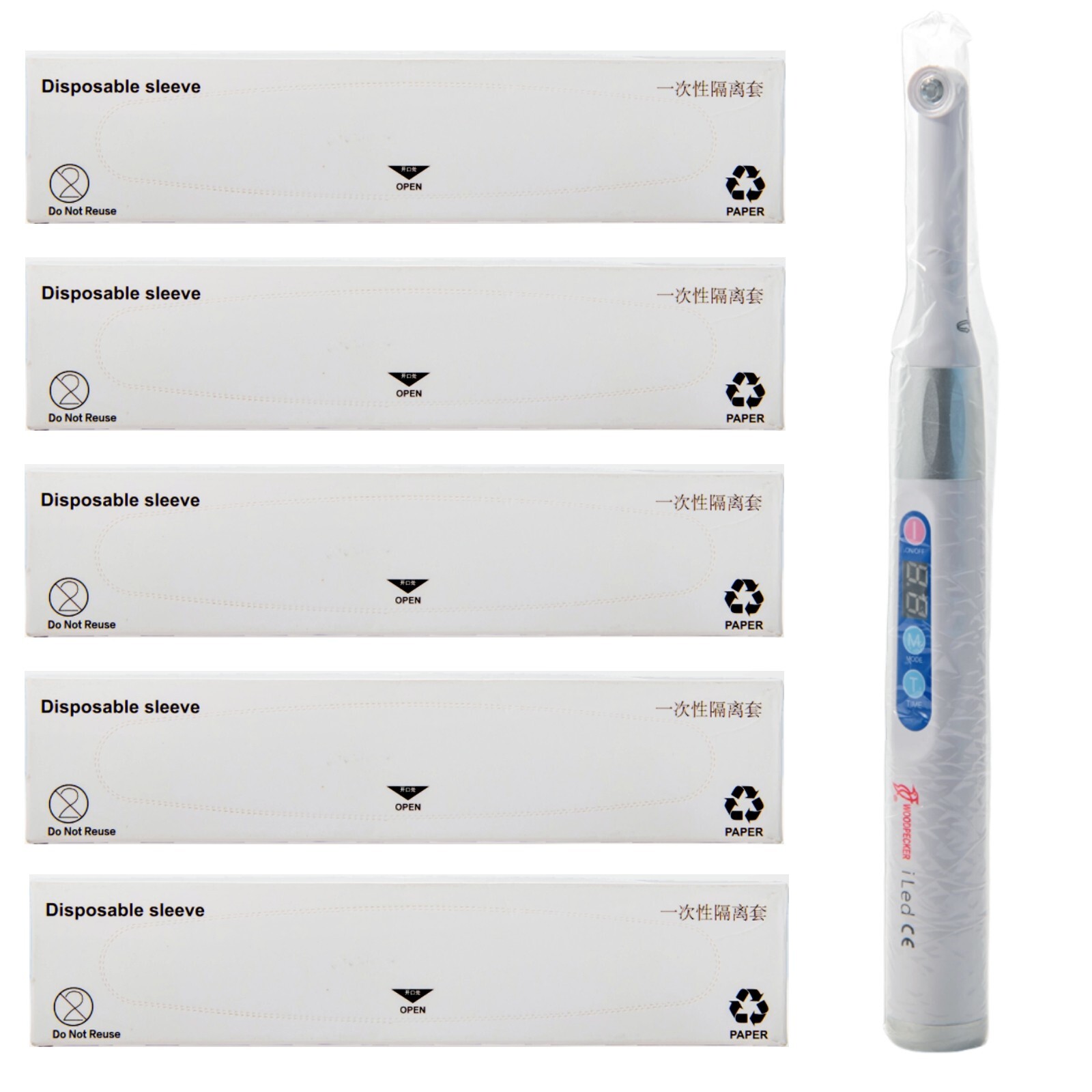 500/5Boxes Dental iLed Curing Light Covers Isolation Sleeves Disposable 1.5″x8″