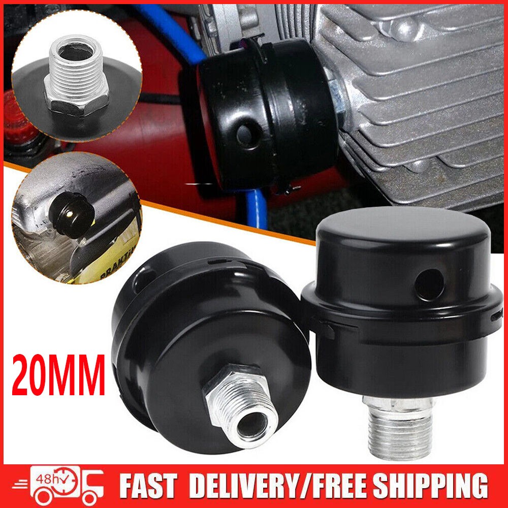 2x Filter Metal Air Compressor Intake Filter Noise Muffler Silencer 1/2″ 20Mm