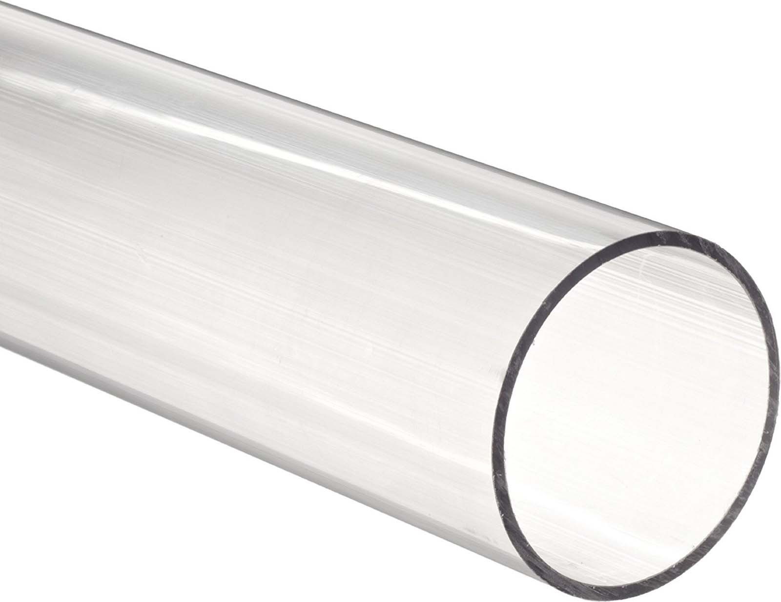 Clear acrylic Plastic Plexiglass Pipe tube 3″ 89 mm fits 3″ PVC fittings 1 foot