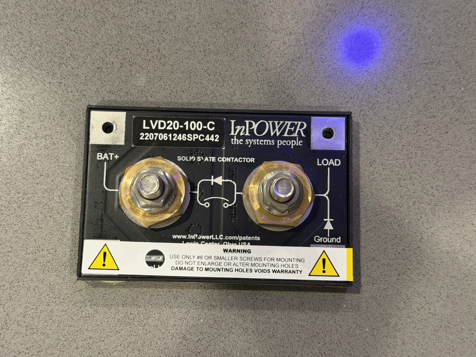 InPower Low Voltage Disconnect 100 Amp LVD20-100-C SPC122 solid state