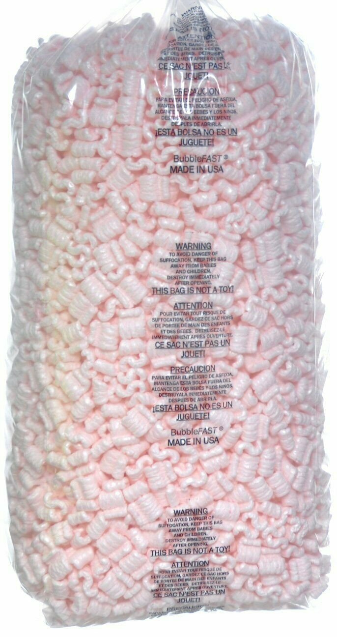 Packing Peanuts 3.5 cu ft – 1 Bag Pink Anti Static Popcorn Free Shipping