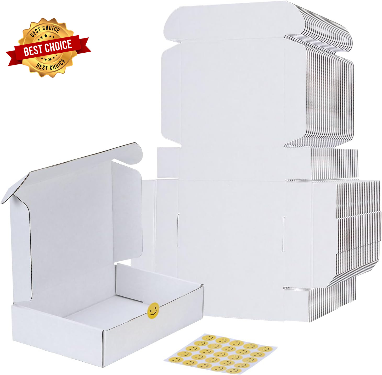 9X6X2 Shipping Boxes Set of 50, White Small Corrugated Cardboard Box, Mailer Box
