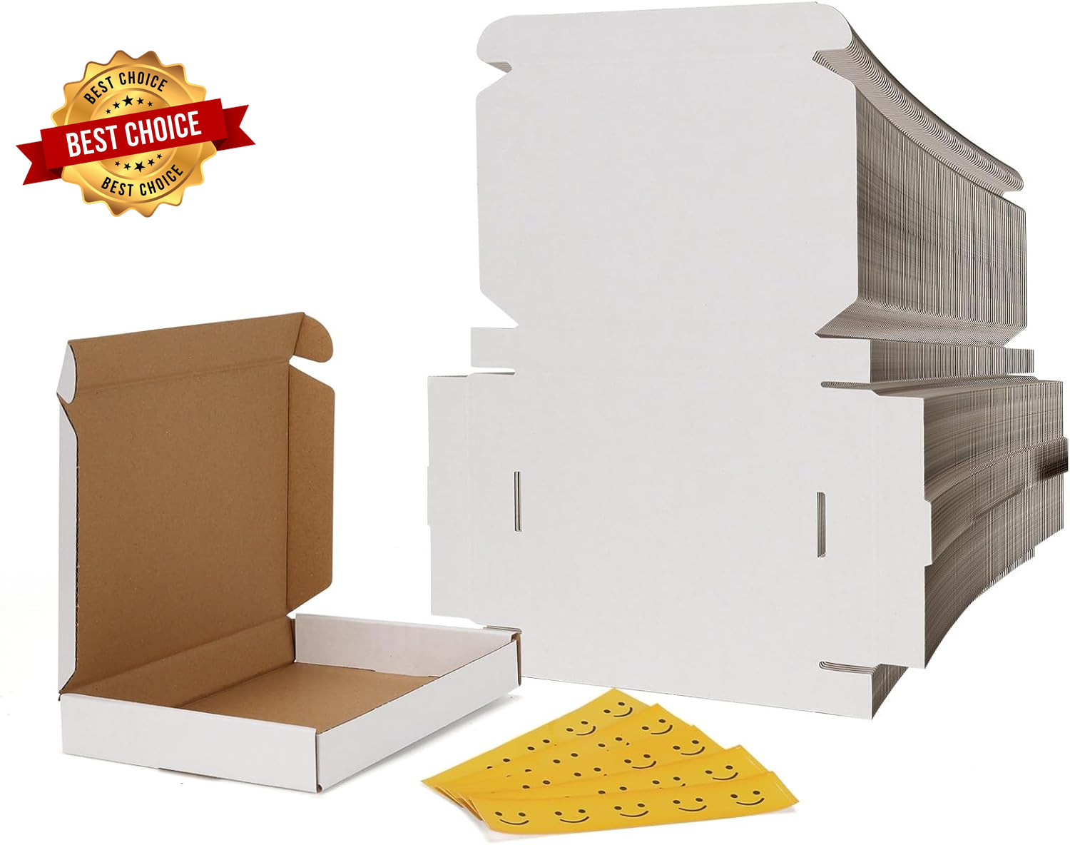 9X6X2 Shipping Boxes Set of 50, White Small Corrugated Cardboard Box, Mailer Box