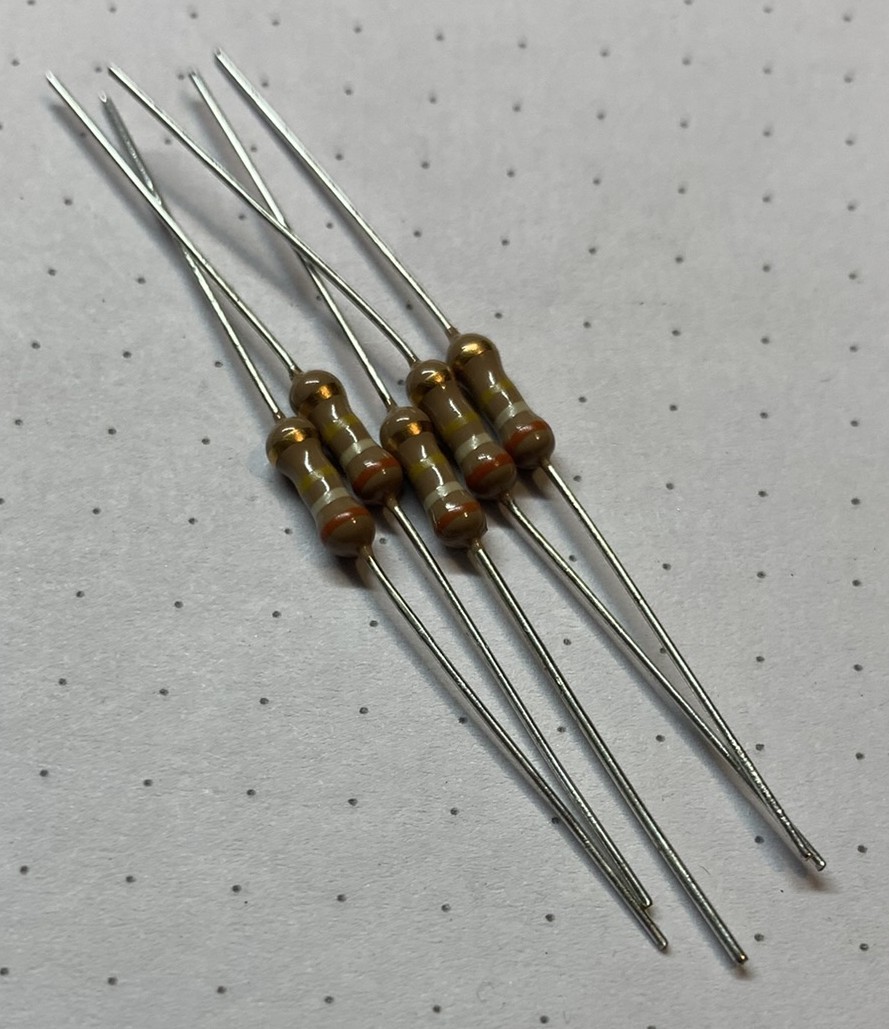 390 KΩ, 5%, 500 mW (1/2 Watt), Carbon Film Resistor, Unbranded, 5 Each