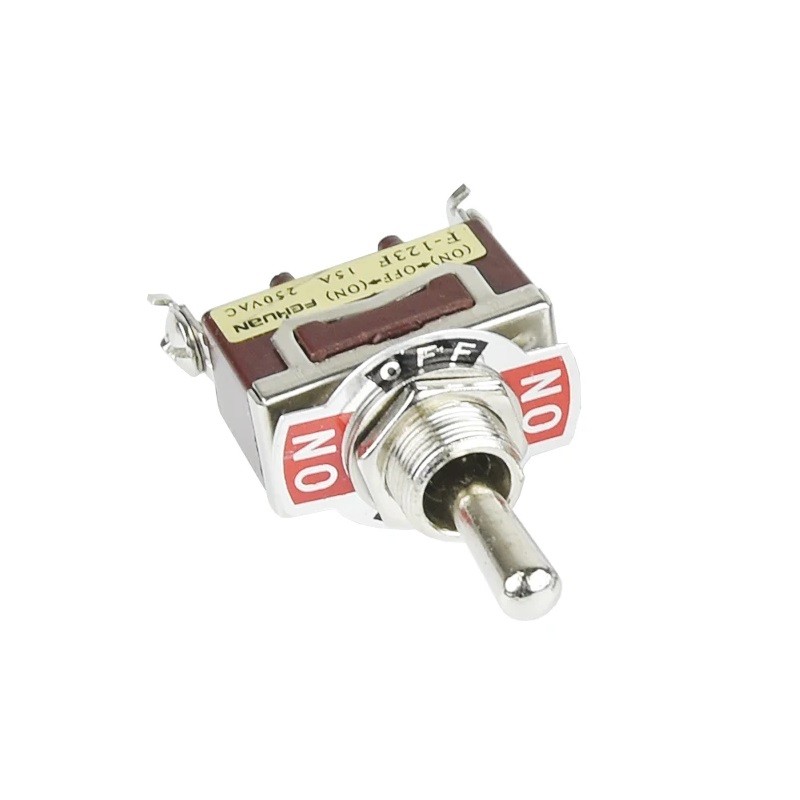 2x ON-OFF-ON 3-Pin Position Spring Return Momentary Metal Toggle Switch 15A 250V