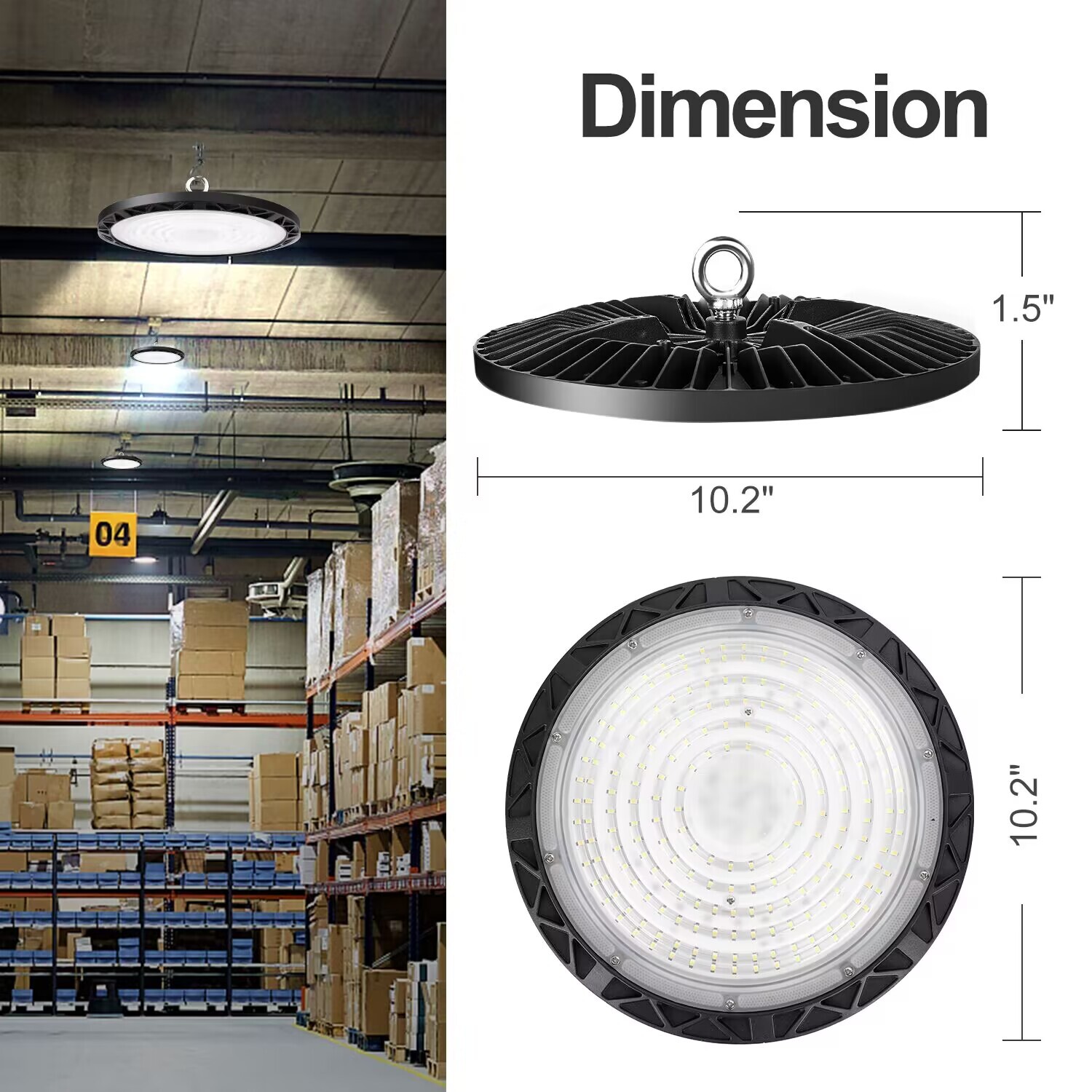 20Pack 200W UFO LED High Bay Light with Hook & Cable for Gym Factory Barn Garage