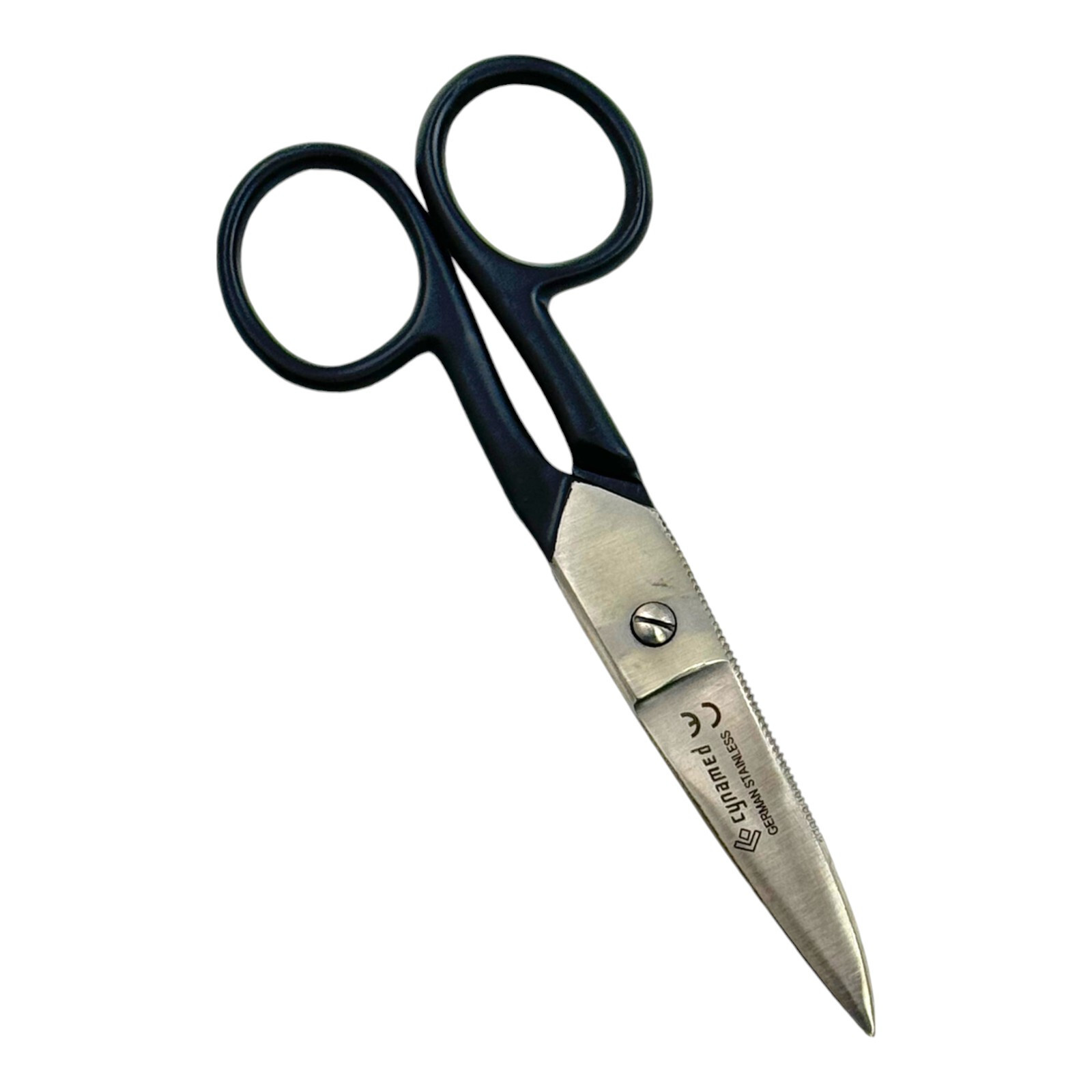 Electrical Wires Stripping and Cutting Scissors 5.25in, Serrated, Black Handle