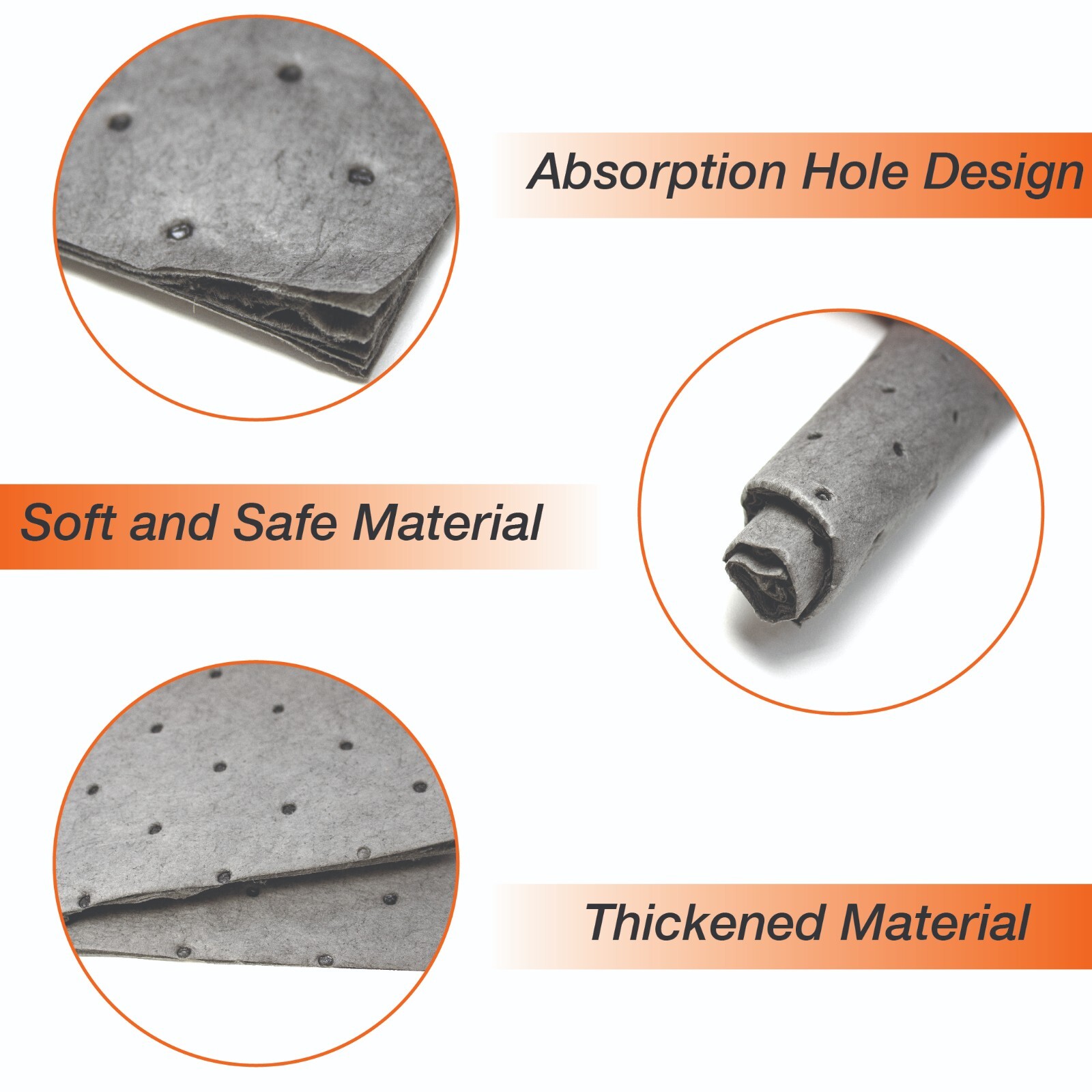 Heavyweight Universal Oil-Absorbing Pads (Grey) 10 inch x 13 inch – Pack of 100