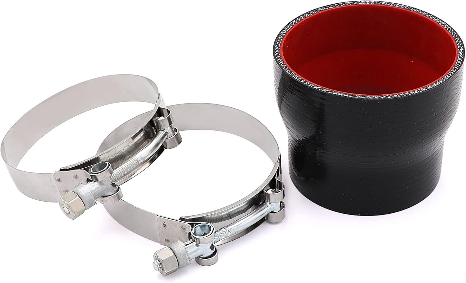 Timothy 3Inch to 3-1/2Inch Inch Black Silicone Reducer Coupler 4 Layers of Polye