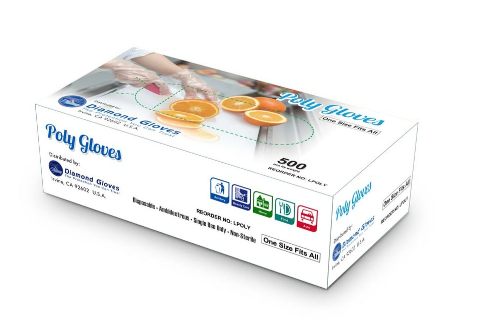 500 Clear Poly Gloves – Single Use, Transparent, Non Latex, One Size