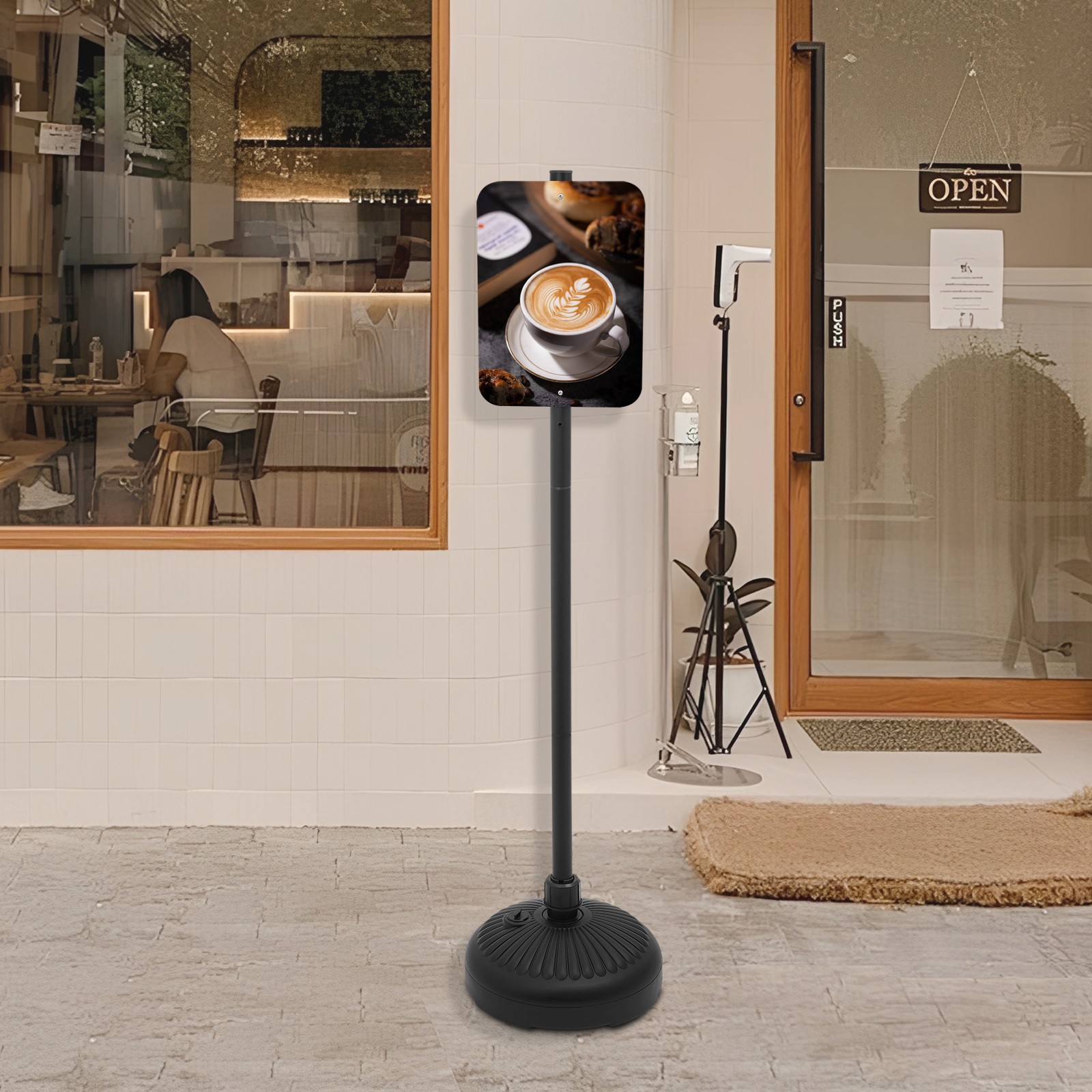 Dual-Sided Sign Holder Stand For Indoor and Outdoor Use, Floorstanding Sign Hold