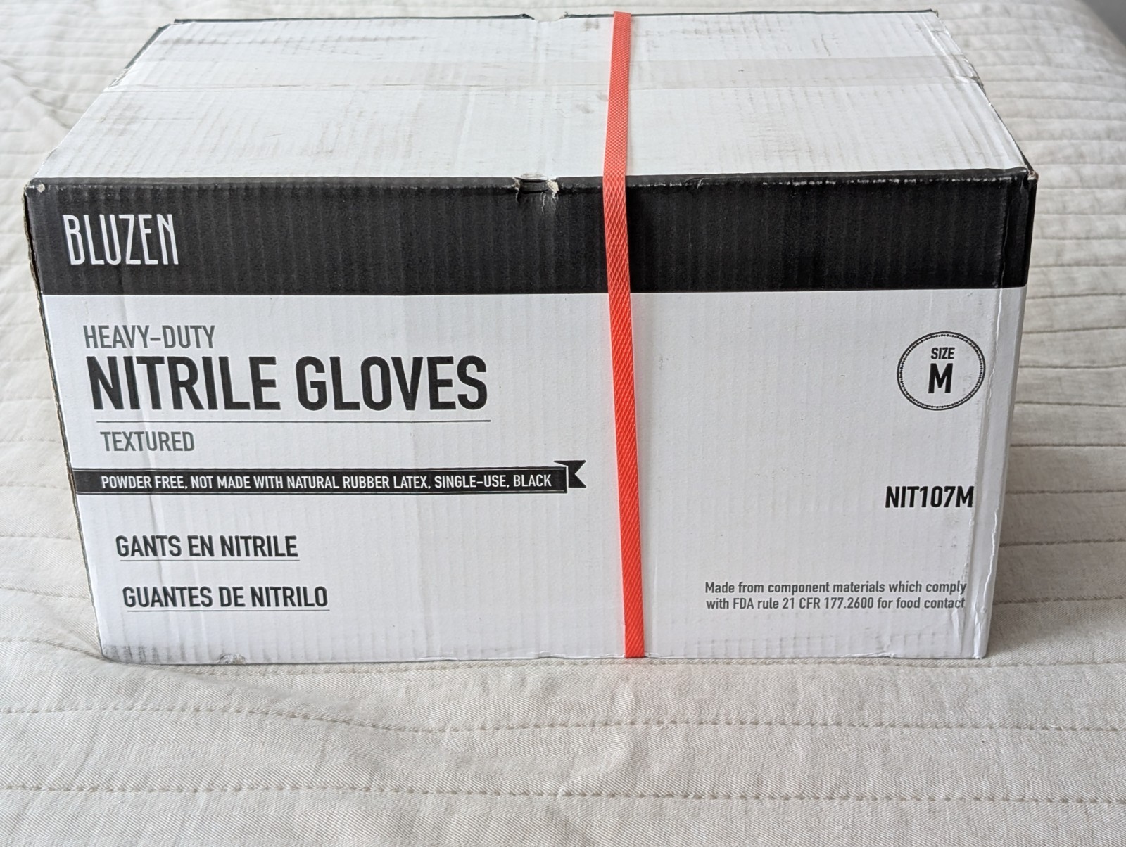 Medium Heavy Duty 6 MIL Textured Black Nitrile Powder-Free Gloves 1000 Pieces