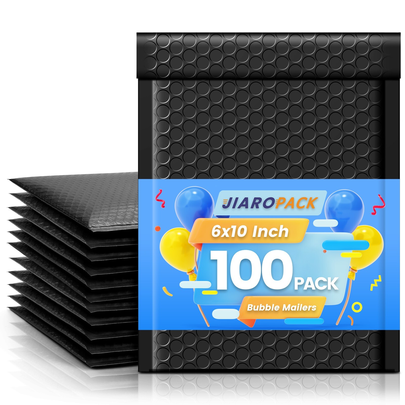 Jiaro Pack Poly Bubble Mailer Padded Envelope Mailing Bags 6×10″ 100Pcs Black