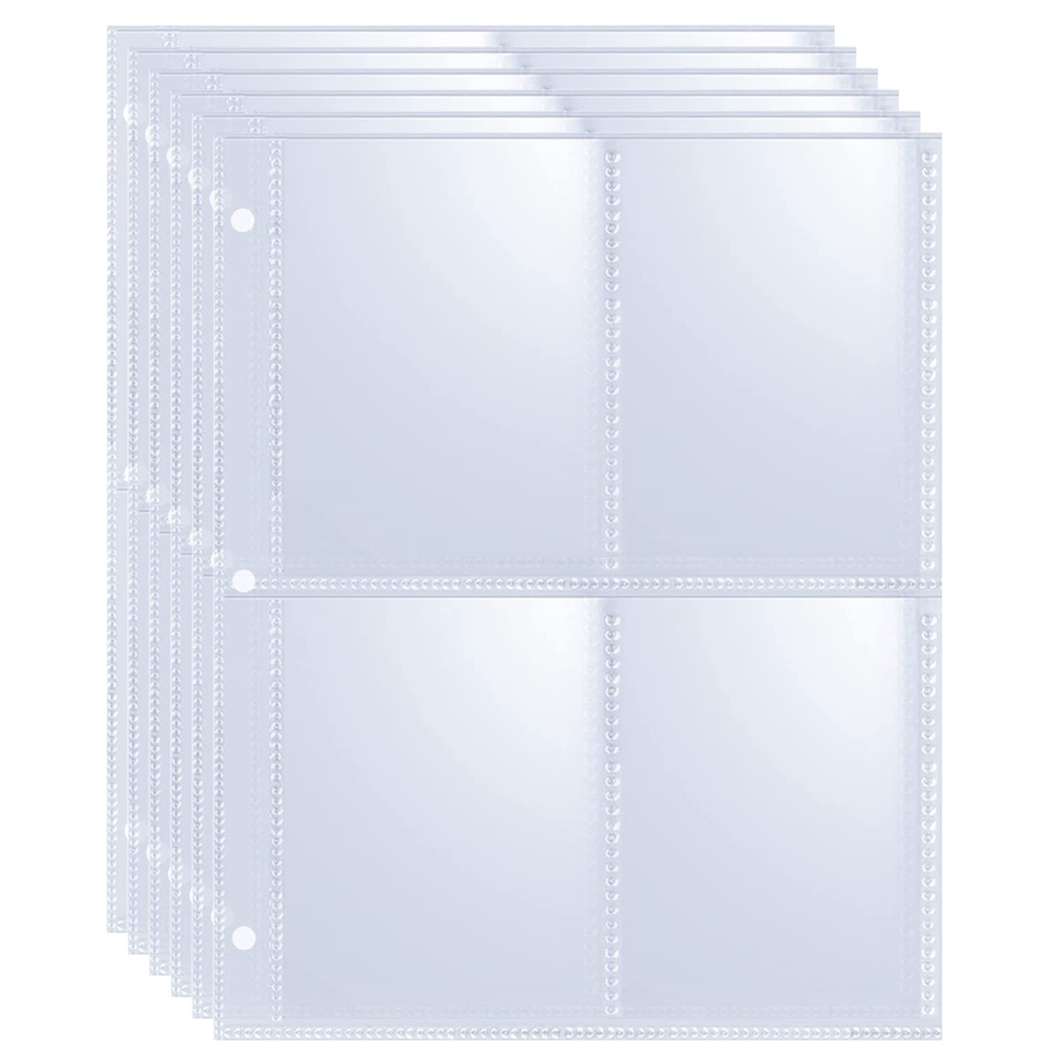 50 Pack 400 Pockets 2.5×3.5 Trading Card Sleeves,A5 Binder 4 Pocket Card Sleeves